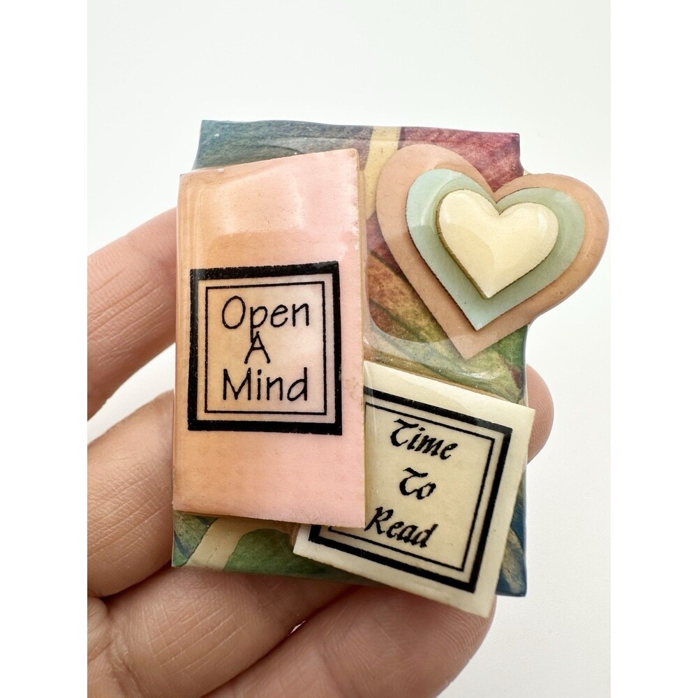 Book Pins by Lucinda Brooch Pin Open A Mind Time To Read